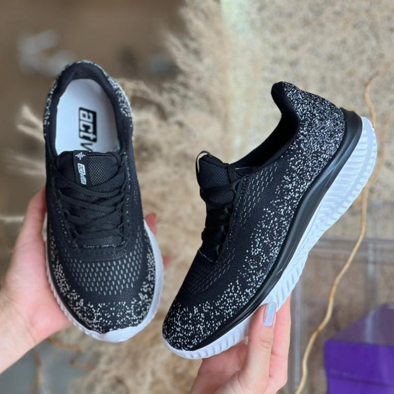 TENIS CASUAL PRETO BRANCO GASPEA 4858.10