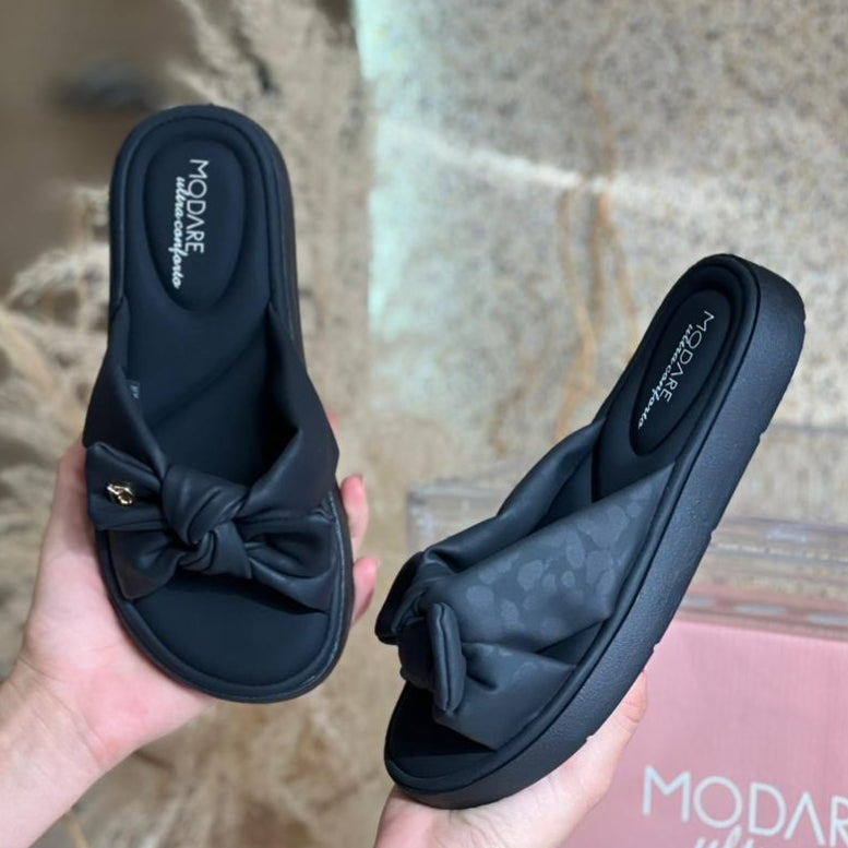 SANDALIA MODARE DE LACINHO PRETO ONÇA 7208.101