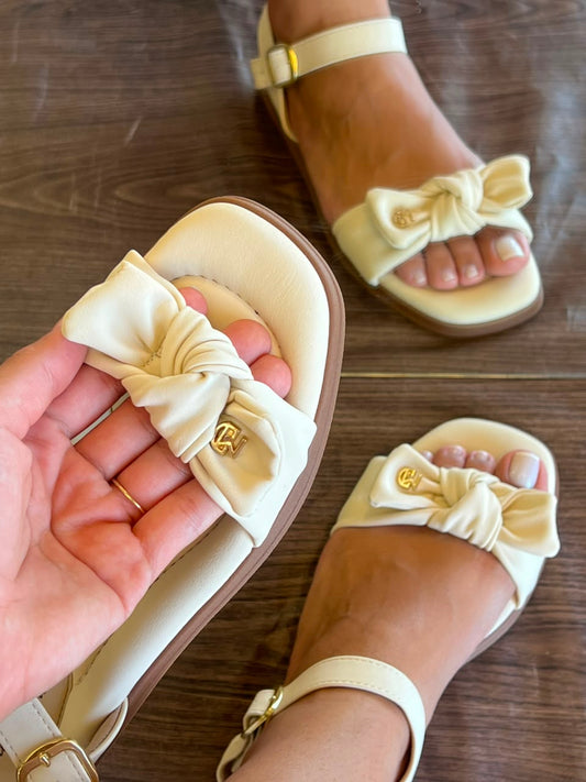 SANDALIA RASTEIRA LACINHO 7212.109 |cor:Branco