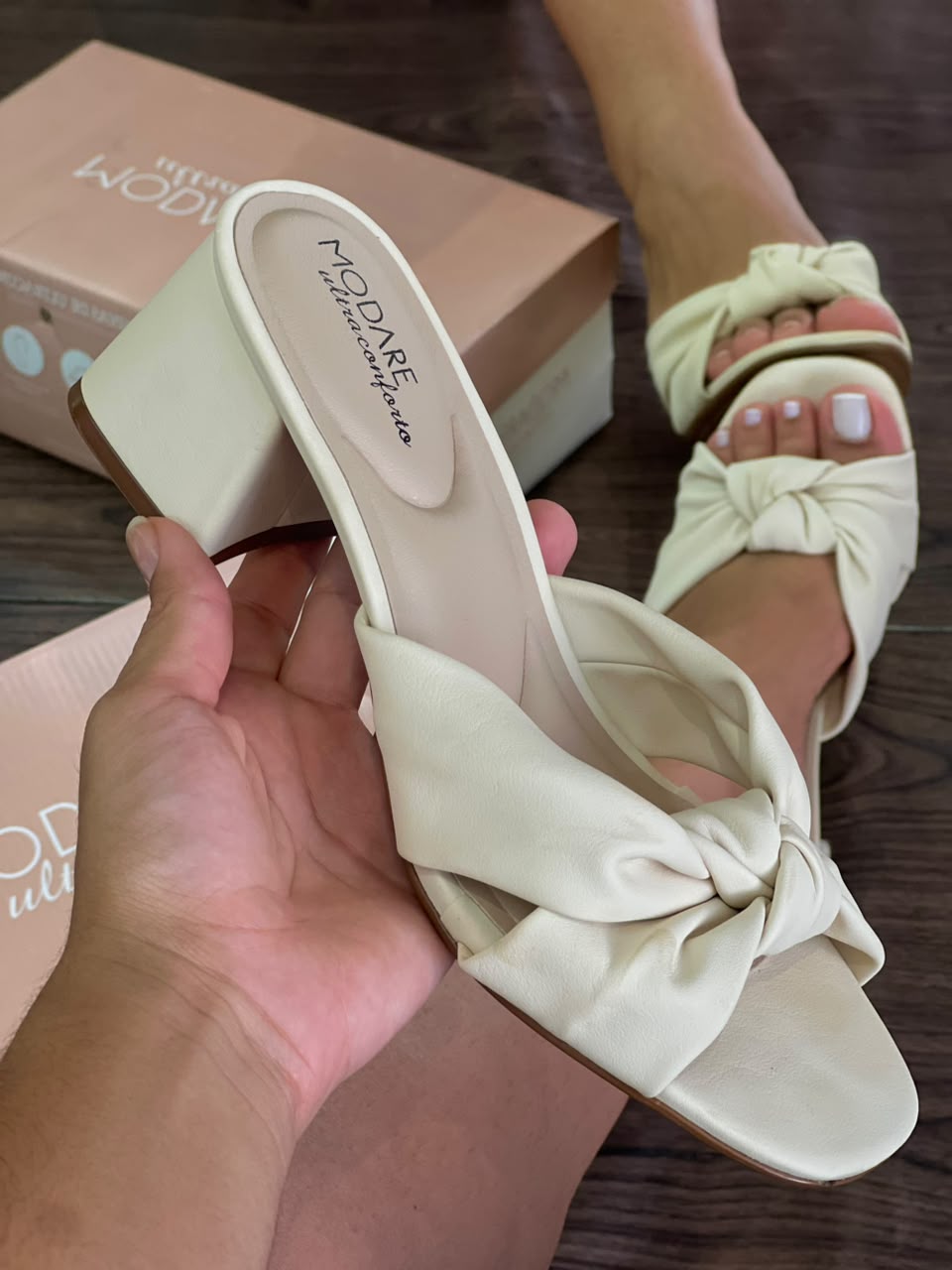 SANDALIA SALTO NÓZINHO MODARE 7172.131 |cor:Branco OFF