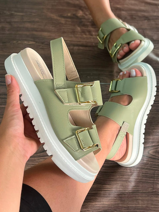 FLAT VELCRO 7200.102 |cor:Bege Verde