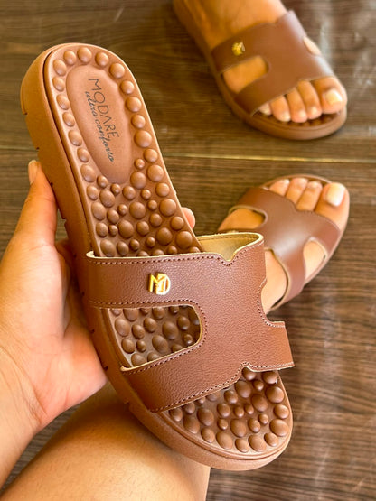 SANDALIA EM H ORTOPEDICA CHINELO 7162.330 |cor:Avelã