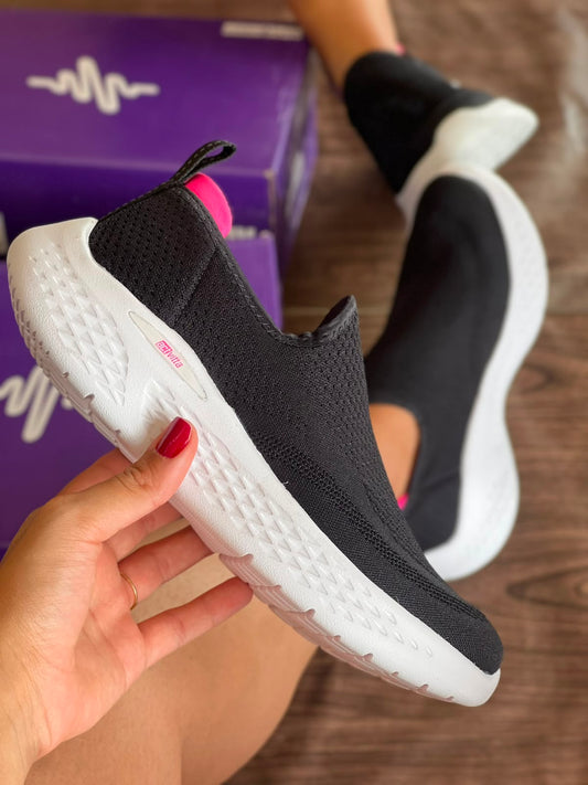 TENIS SLIP ON 4845.100 |cor:Preto Rosa