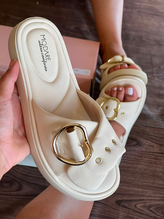 SANDALIA FIVELA MD 7208.113 |cor:Branco