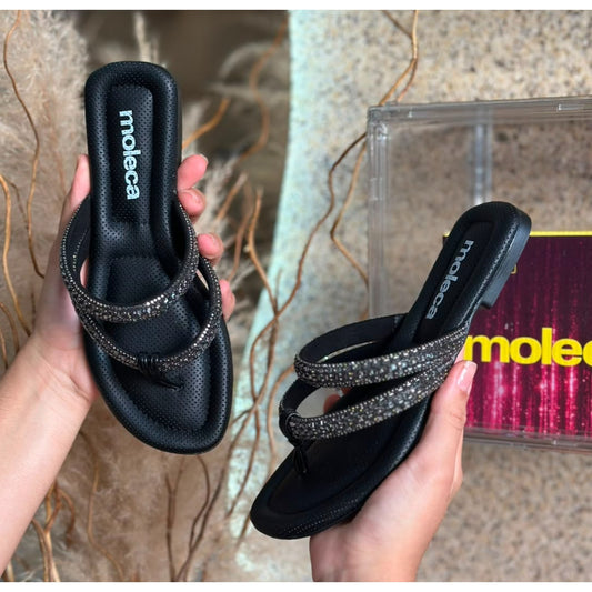 CHINELO COM TIRA BRILHANTE PRETO 5570.108