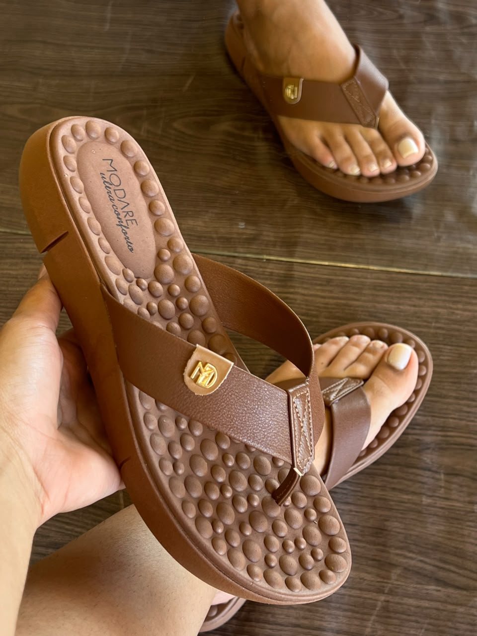 SANDALIA ORTOPÉDICA 71442.106 |cor:Avelã