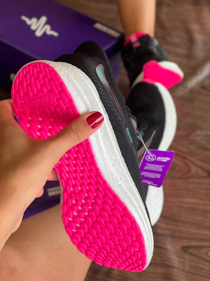TENIS CASUAL COM 4841.115 |cor:Preto Rosa