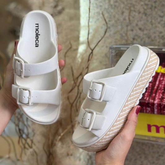 SANDALIA EVA FIVELA SOLA BORDADO 5577.200 |cor:Branco