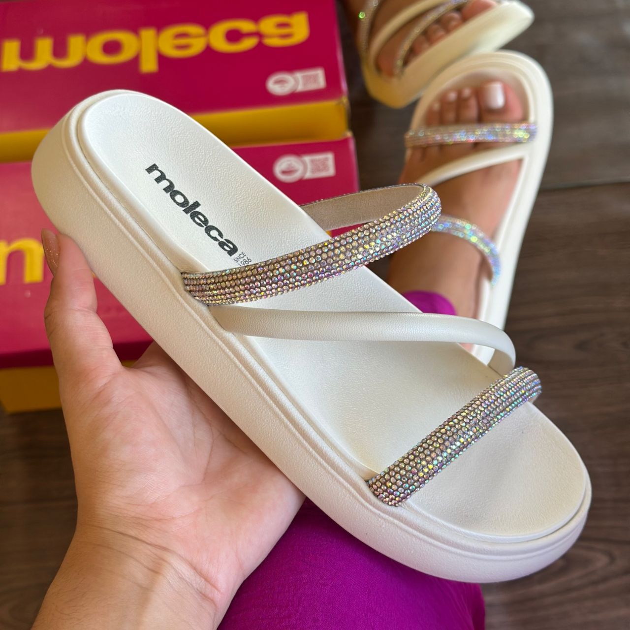 PAPETE MOLECA 3 TIRAS 5469.121 |cor:Branco