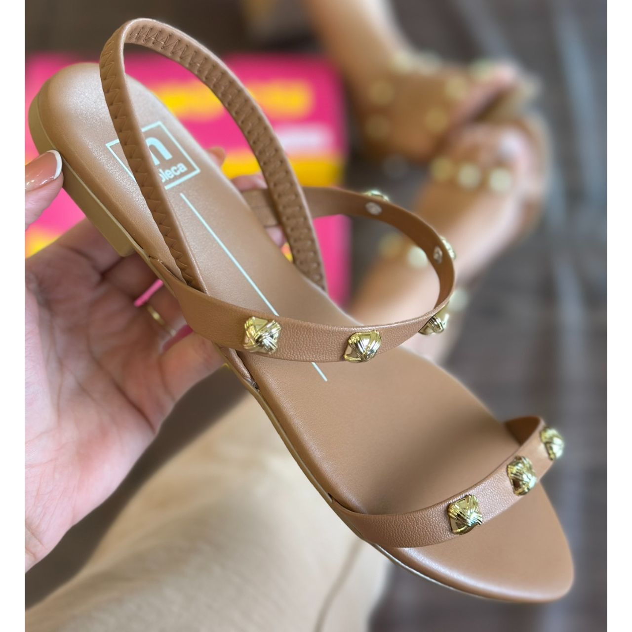 SANDALIA RASTEIRA TIRAS SPIKE 5561.102 |cor:Marrom