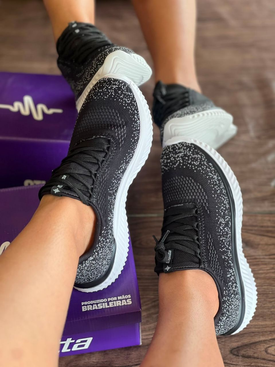 TENIS CASUAL GASPEA 4858.10 |cor:Preto Branco