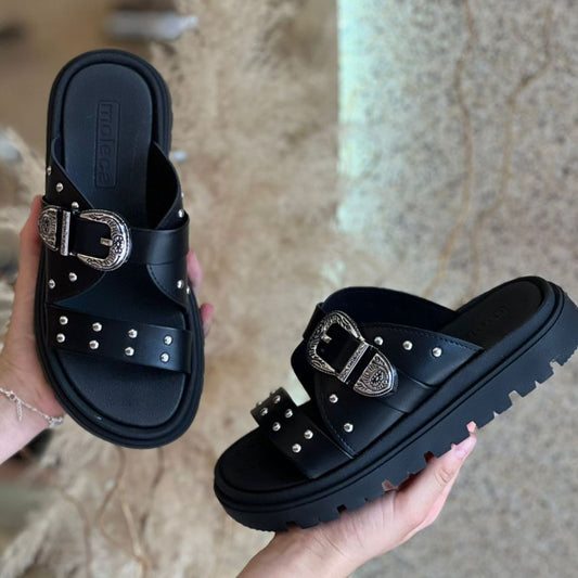 SANDALIA FIVELA TIRA 5504.103 |cor:Preto