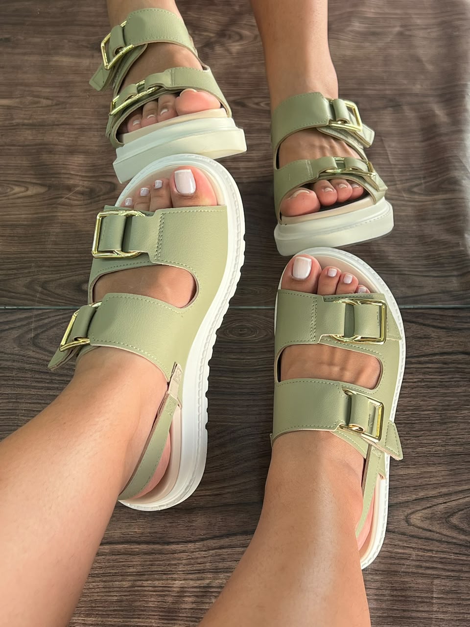 FLAT VELCRO 7200.102 |cor:Bege Verde