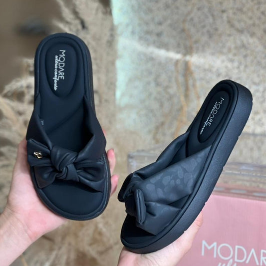 SANDALIA MODARE DE LACINHO PRETO ONÇA 7208.101