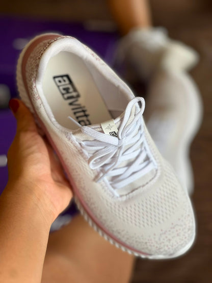 TENIS CASUAL GASPEA 4858.101 |cor:Branco Rosa