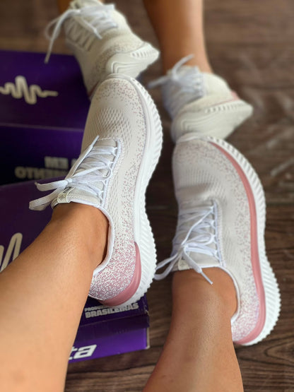 TENIS CASUAL GASPEA 4858.101 |cor:Branco Rosa