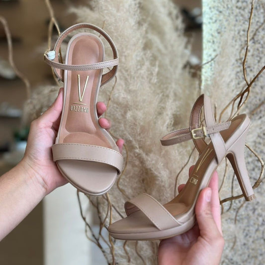 SANDALIA SALTO FINO LISO 6210.1019 |cor:Bege