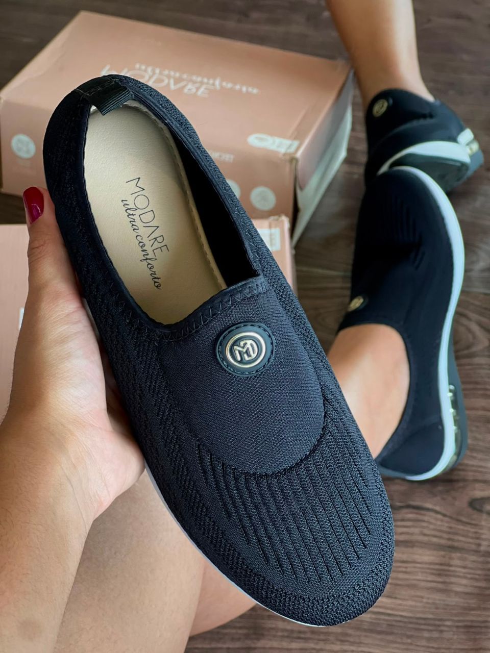 SAPATO CASUAL FEMININA MEIA 7320.217 |cor:Preto