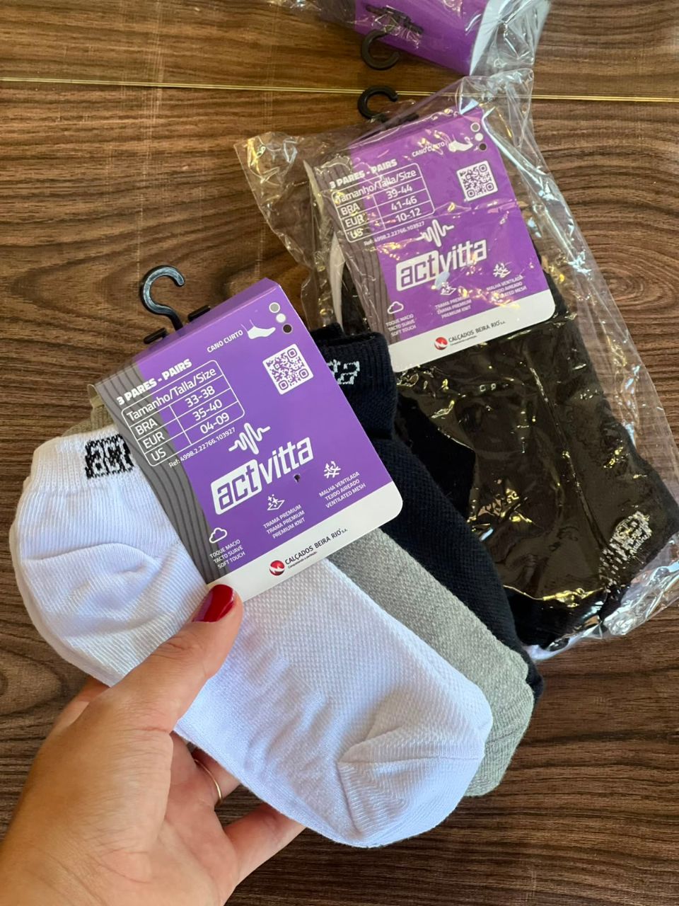 KIT 3 MEIAS NACIONAL UNISSEX INVISIVEL 3 CORES