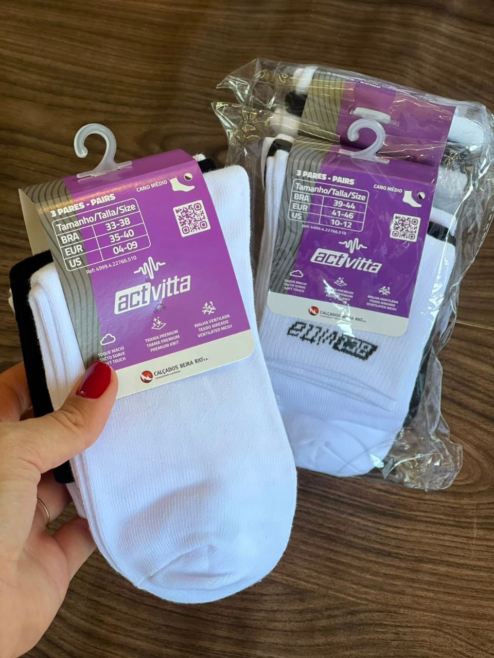 KIT 3 MEIAS NACIONAL UNISSEX CANO MEDIO