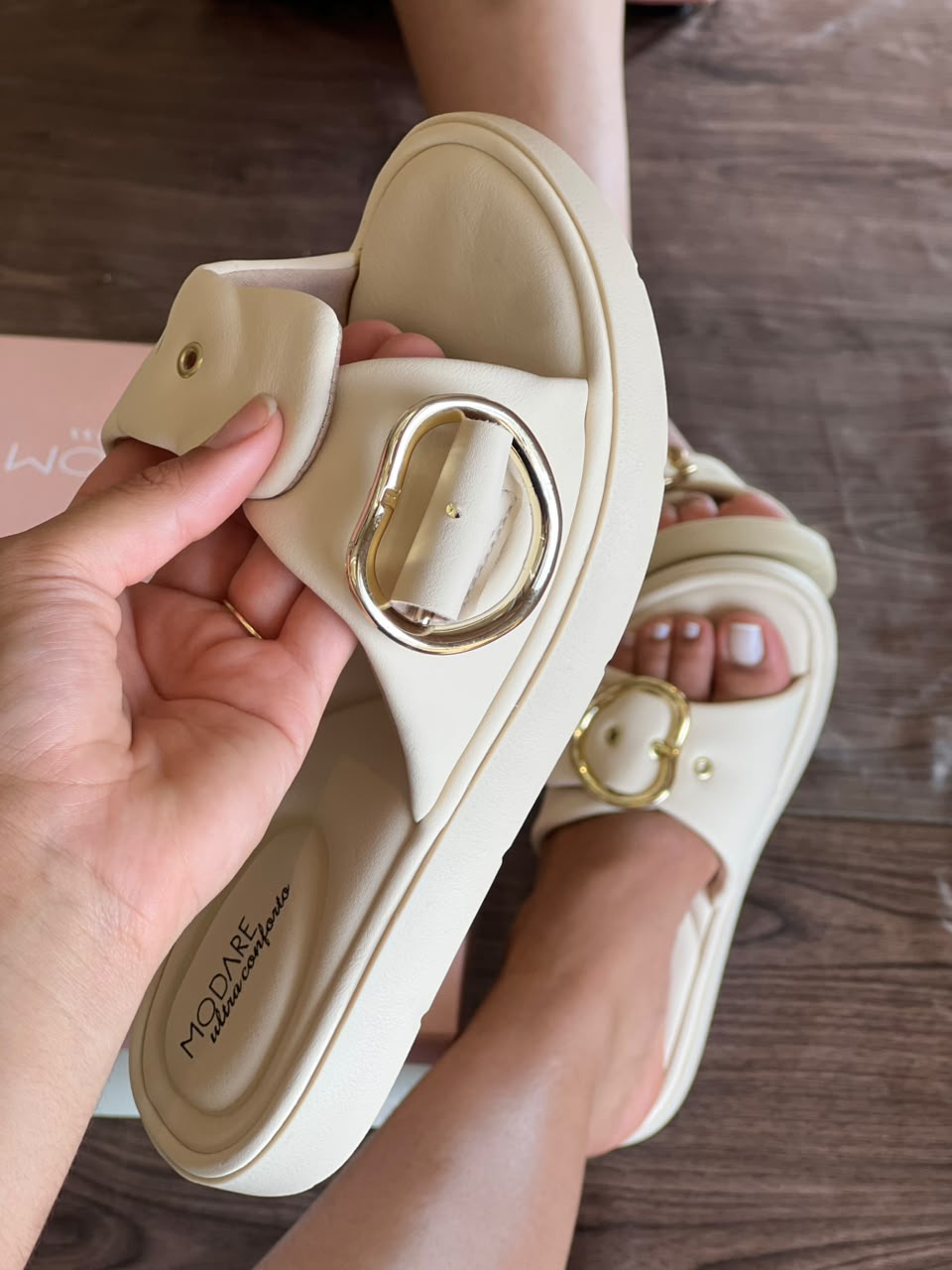 SANDALIA FIVELA MD 7208.113 |cor:Branco