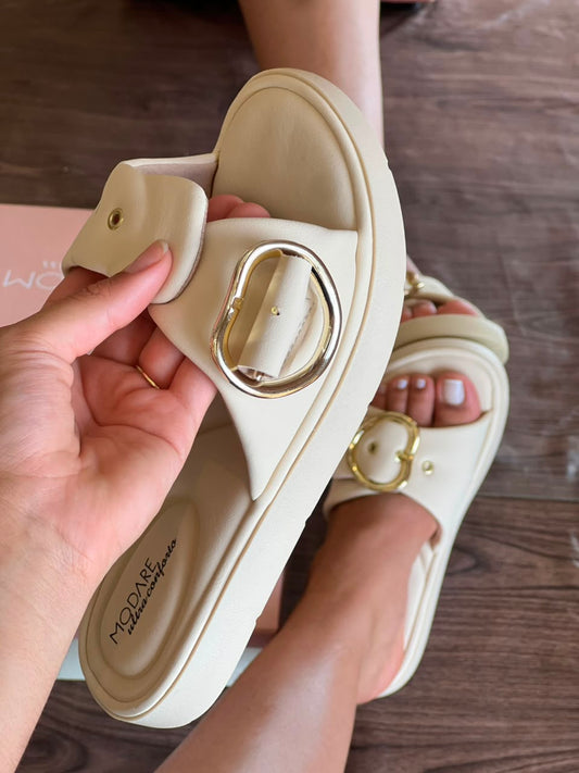 SANDALIA FIVELA MD 7208.113 |cor:Branco