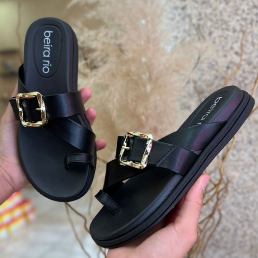 SANDALIA PAPETE X FIVELA DEDO 8513.124 |cor:Preto