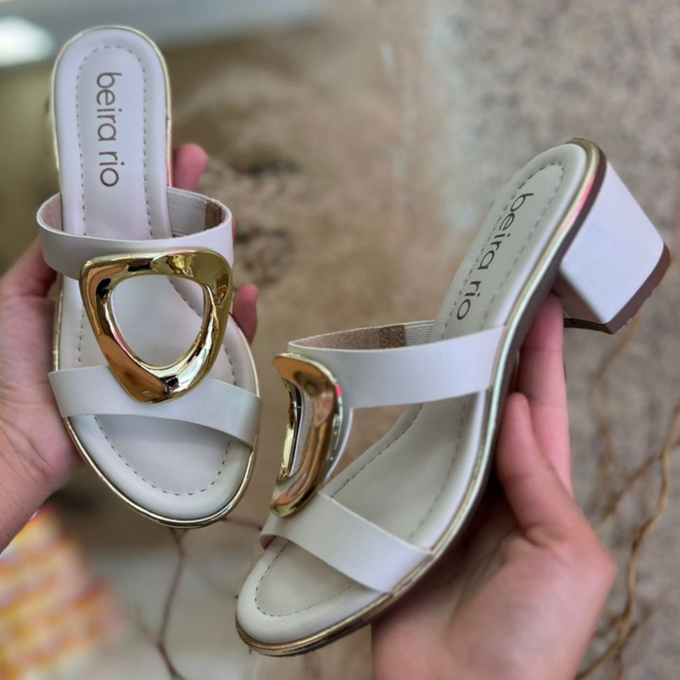 SALTO BAIXO DETALHE 8379.257 |cor:Dourado Branco Off White