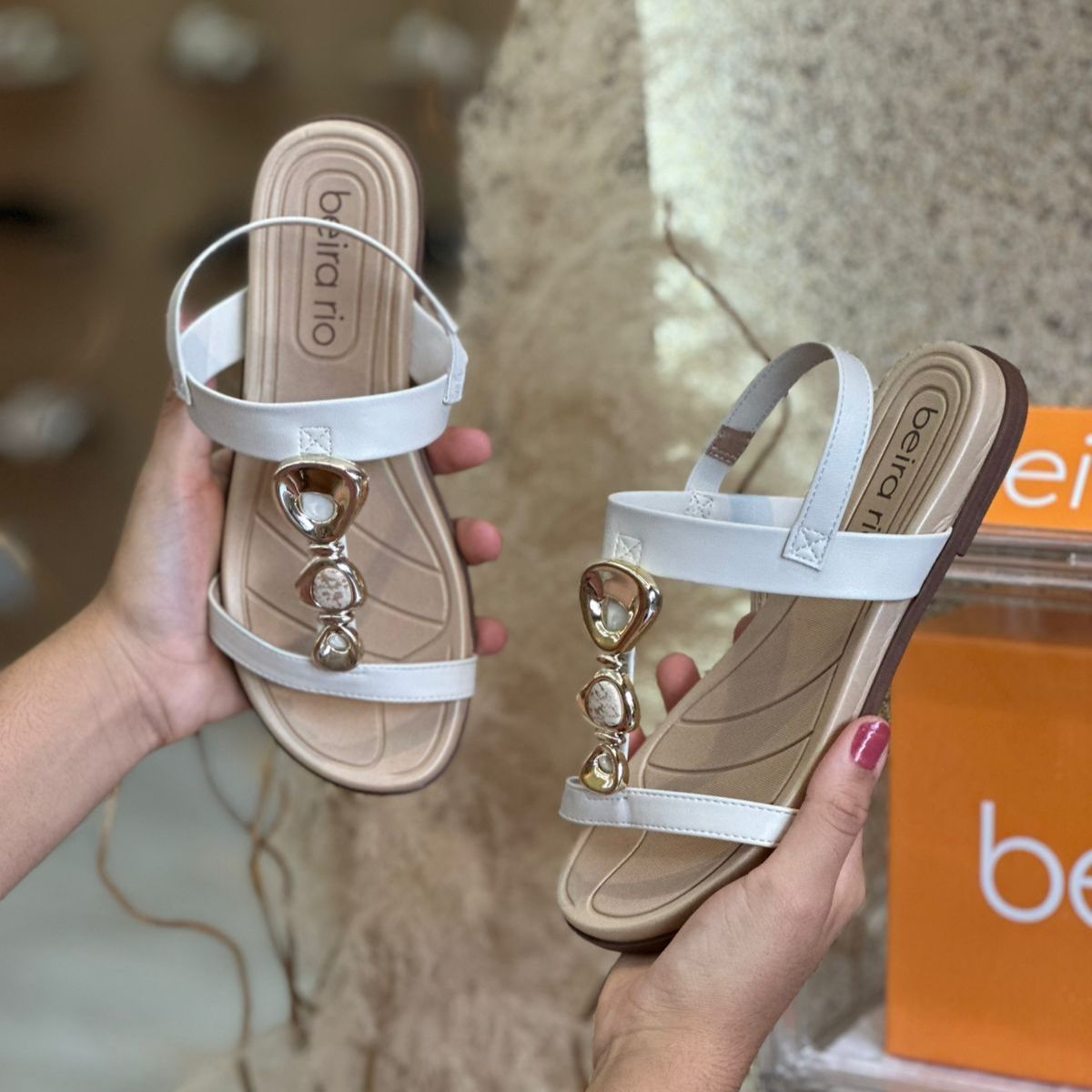 SANDALIA COM FECHO 2 TIRAS 8507.125 |cor:Branco