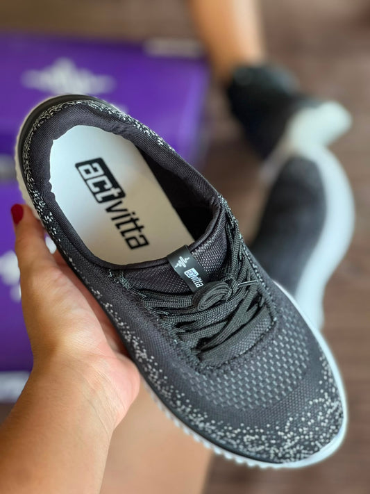 TENIS CASUAL GASPEA 4858.10 |cor:Preto Branco