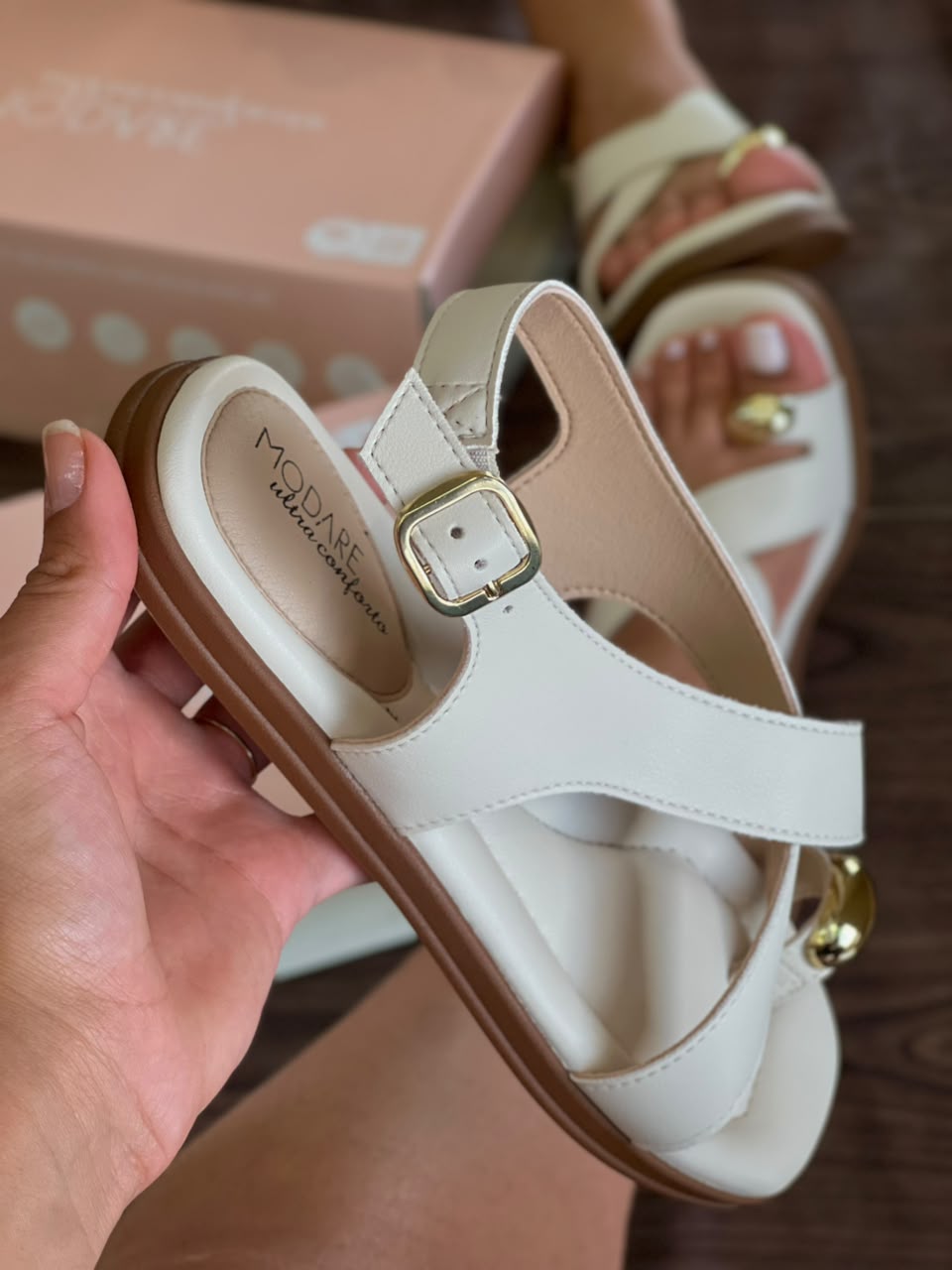 SANDALIA TIRAS X 7212.106 |cor:Branco