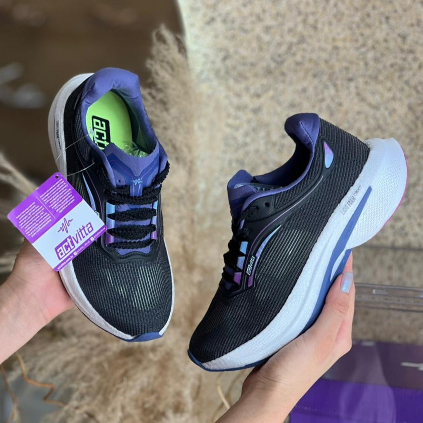 TENIS DE CORRIDA PRETO ROXO COM PLACA 4859.100