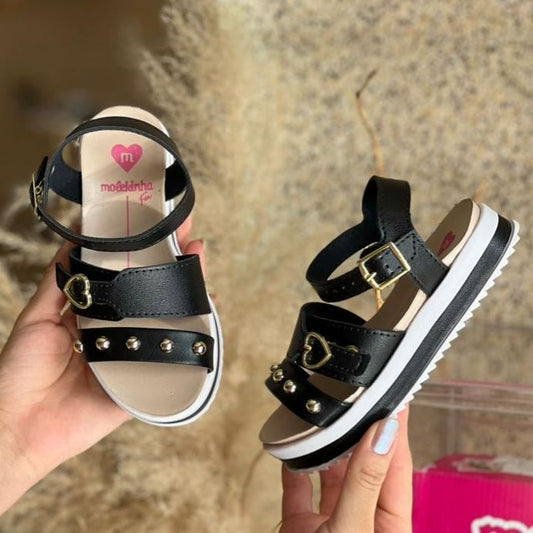 MOLEKINHA INFANTIL COM 2305.1579 |cor:Preto Dourado