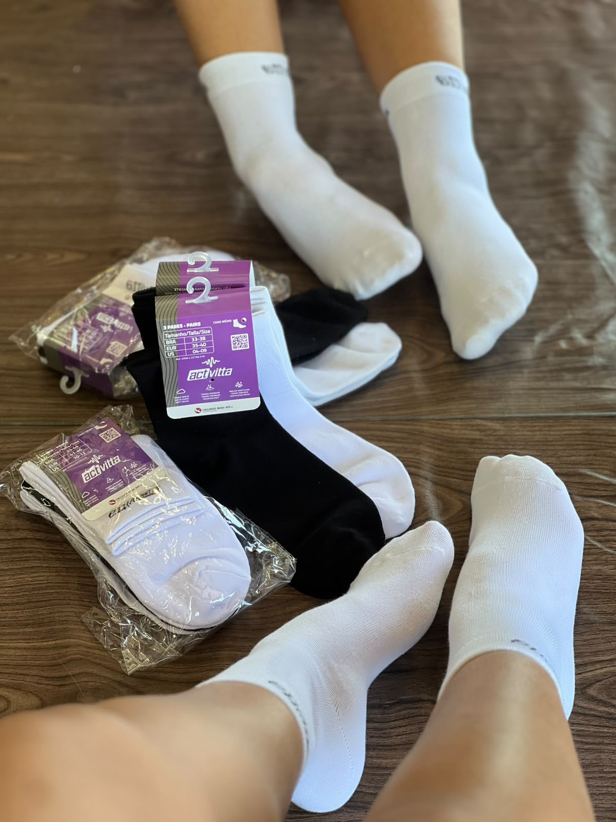 KIT 3 MEIAS NACIONAL UNISSEX CANO MEDIO