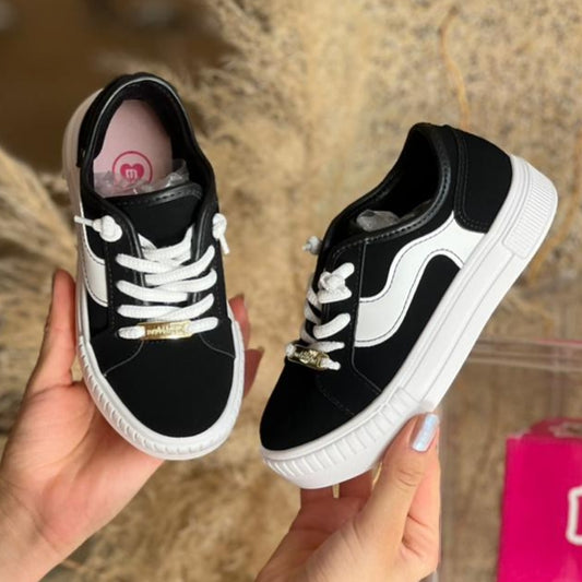 TENIS TEEN DE USO COMUM C/ SOLA SINT. CABEDAL SINT 2565.322 |cor:preto
