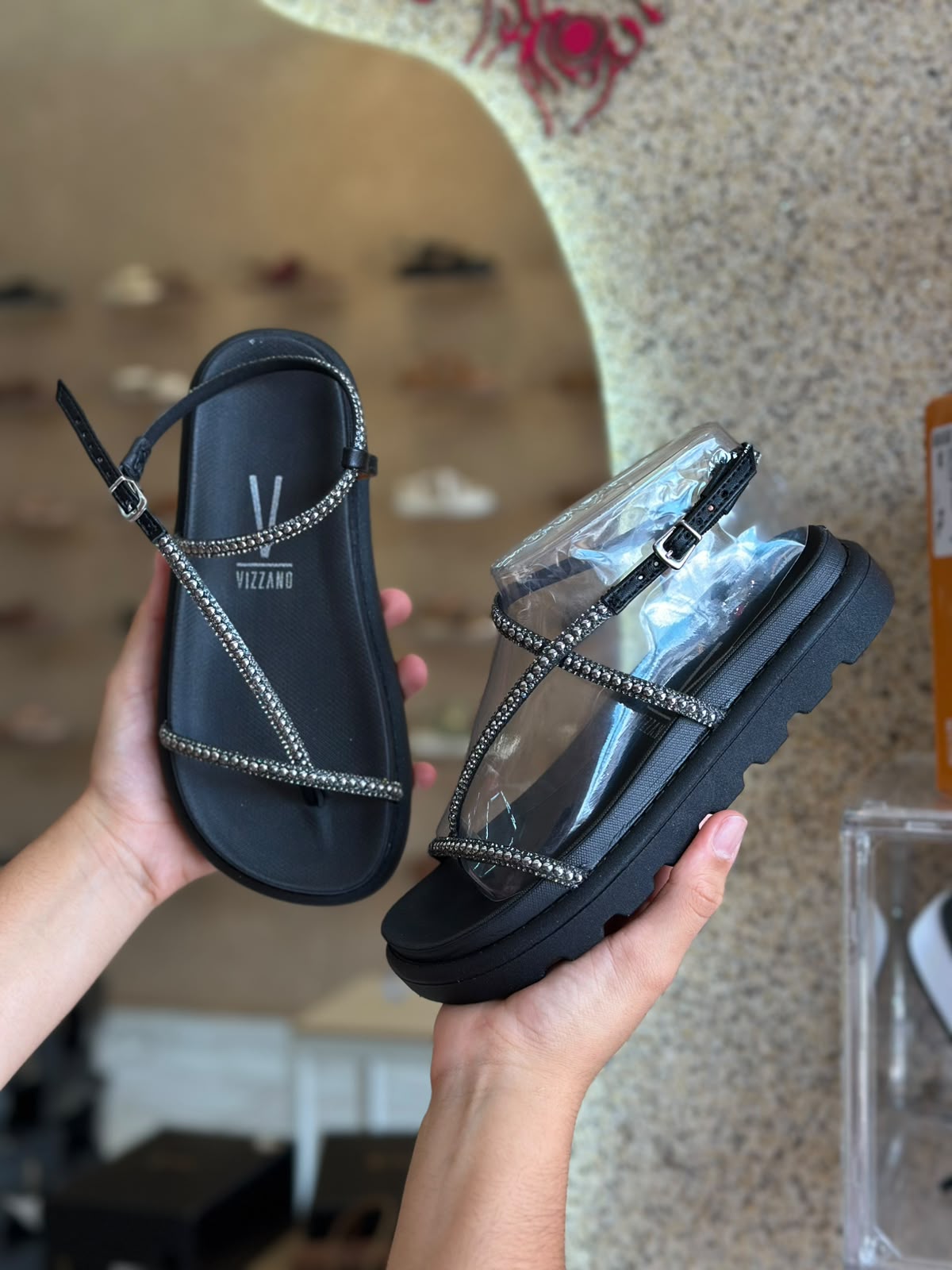 PAPETE VIZZANO TIRAS BRILHO 6459.139 |cor:Preto