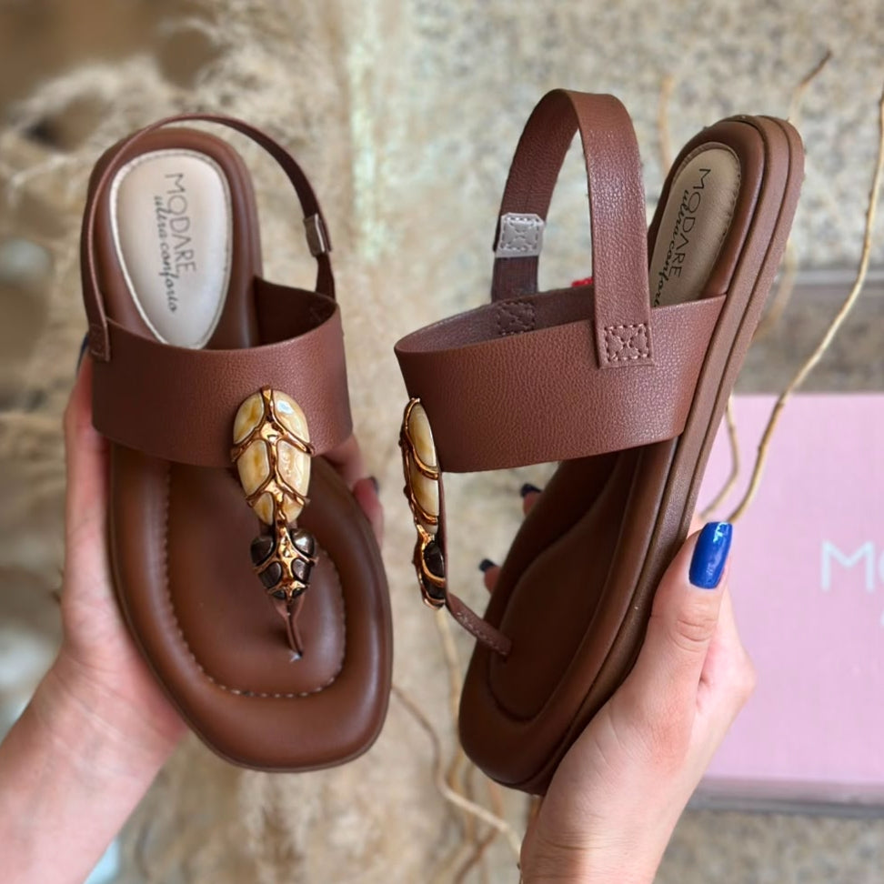 SANDALIA PEDRAS MARRON 7212.103